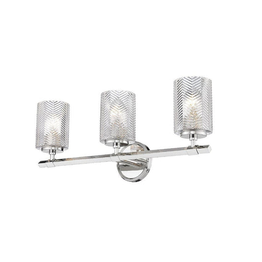 Z-Lite Dover Street 25" 3-Light Polished Nickel Vanity Light With Clear Glass Shade