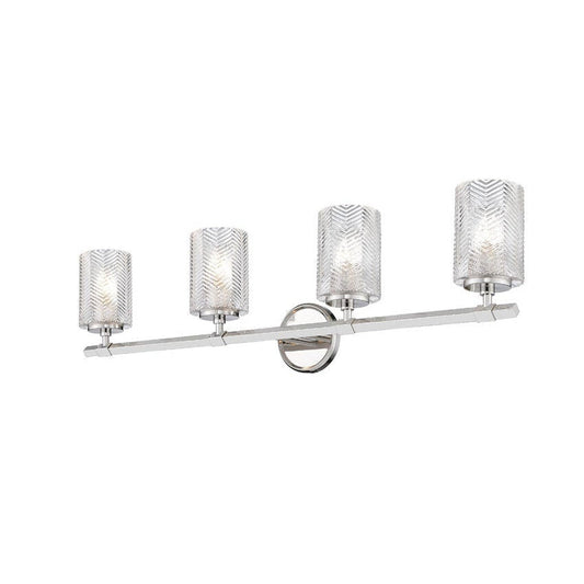 Z-Lite Dover Street 33" 4-Light Polished Nickel Vanity Light With Clear Glass Shade