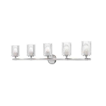 Z-Lite Dover Street 42" 5-Light Brushed Nickel Vanity Light With Clear Glass Shade