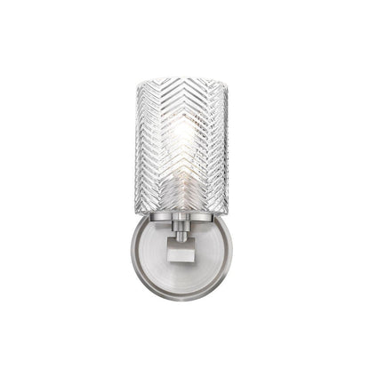 Z-Lite Dover Street 5" 1-Light Brushed Nickel Wall Sconce With Clear Glass Shade