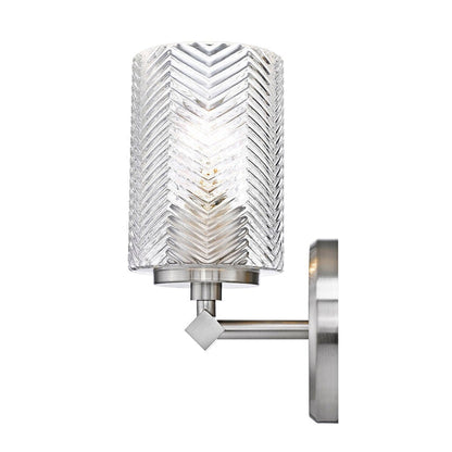 Z-Lite Dover Street 5" 1-Light Brushed Nickel Wall Sconce With Clear Glass Shade