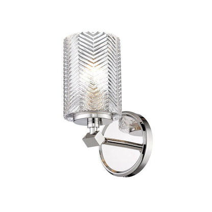 Z-Lite Dover Street 5" 1-Light Polished Nickel Wall Sconce With Clear Glass Shade