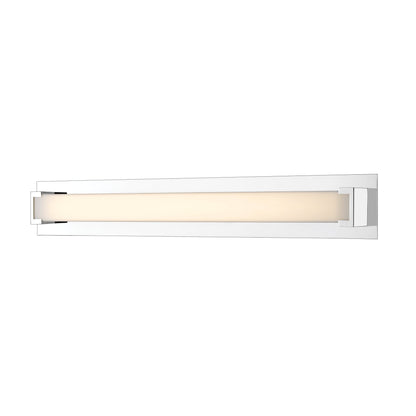 Z-Lite Elara 39" 1-Light LED Chrome Vanity Light With Frosted Acrylic Shade