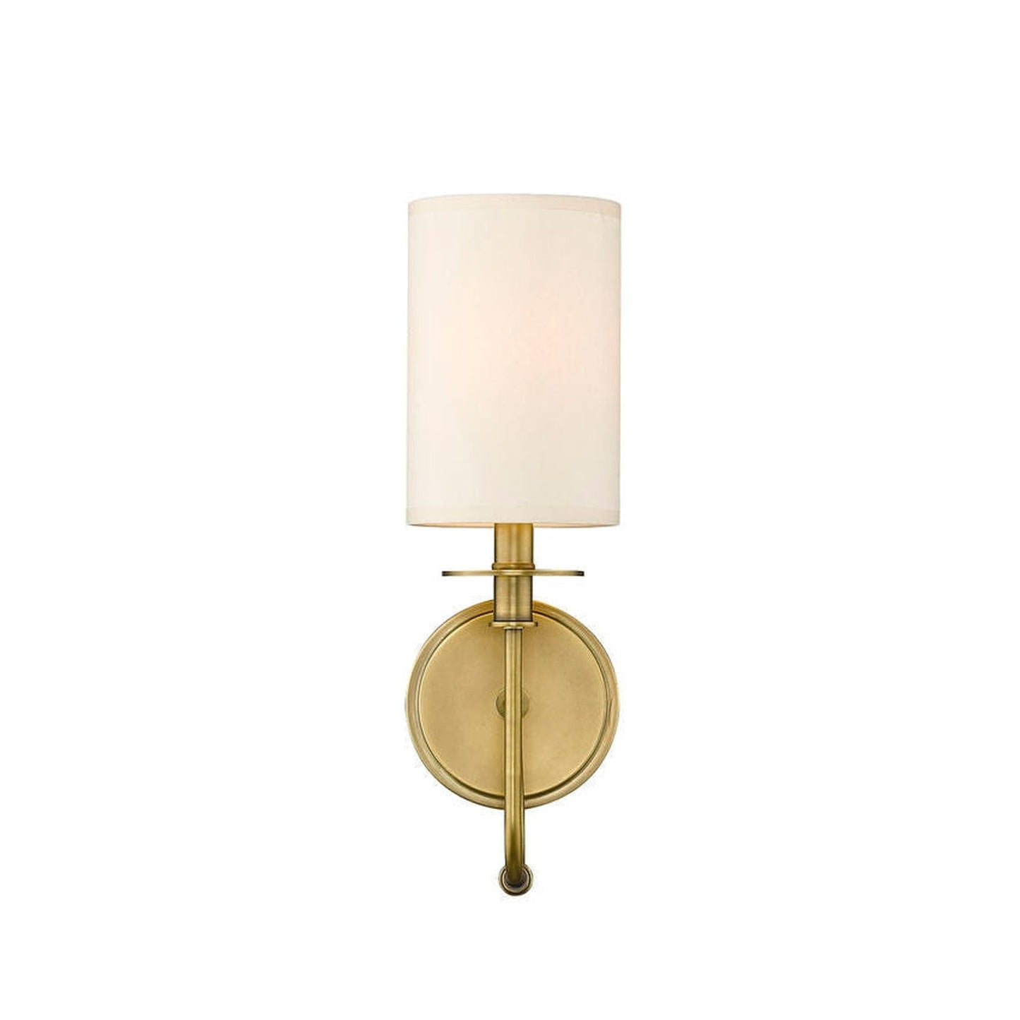 Z-Lite Ella 5" 1-Light Rubbed Brass Wall Sconce With Beige Parchment Paper Shade