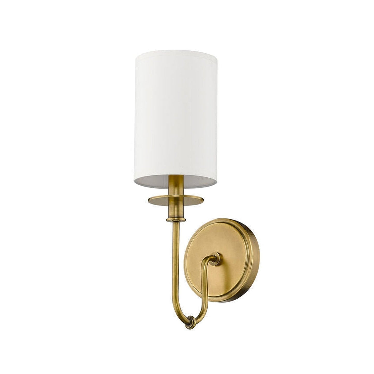 Z-Lite Ella 5" 1-Light Rubbed Brass Wall Sconce With Beige Parchment Paper Shade