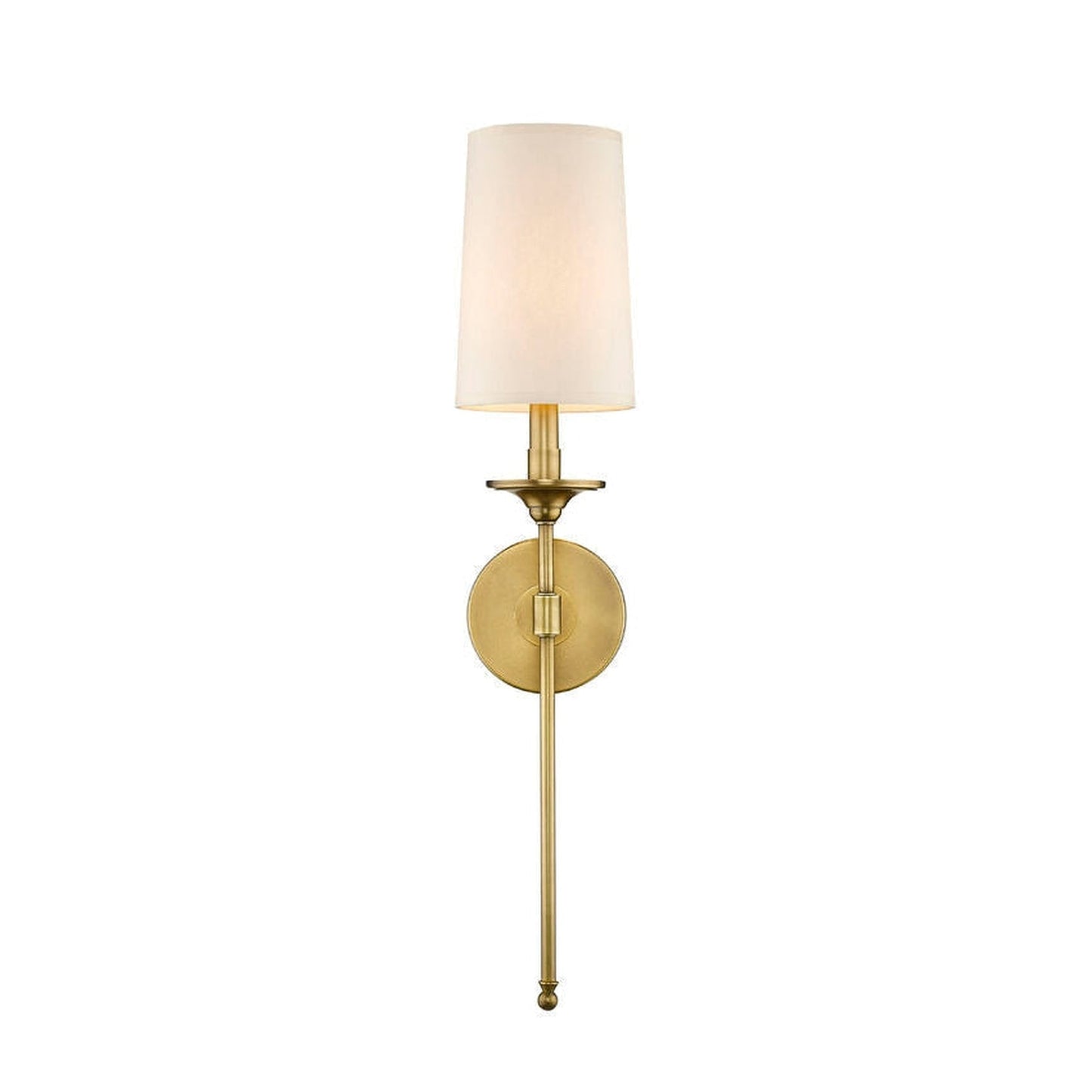 Z-Lite Emily 6" 1-Light Rubbed Brass Wall Sconce With Beige Parchment Paper Shade