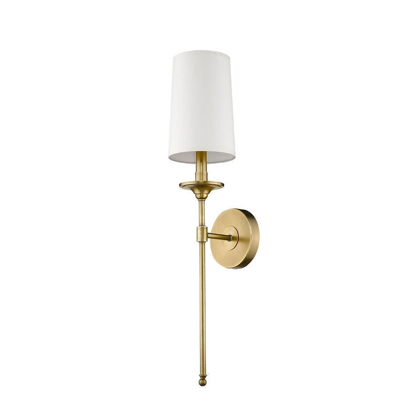 Z-Lite Emily 6" 1-Light Rubbed Brass Wall Sconce With Beige Parchment Paper Shade