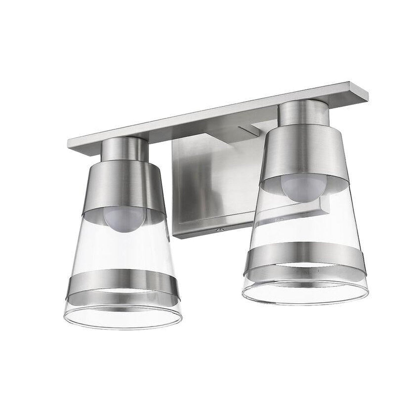 Z-Lite Ethos 13" 2-Light LED Brushed Nickel Vanity Light With Clear Glass Shade