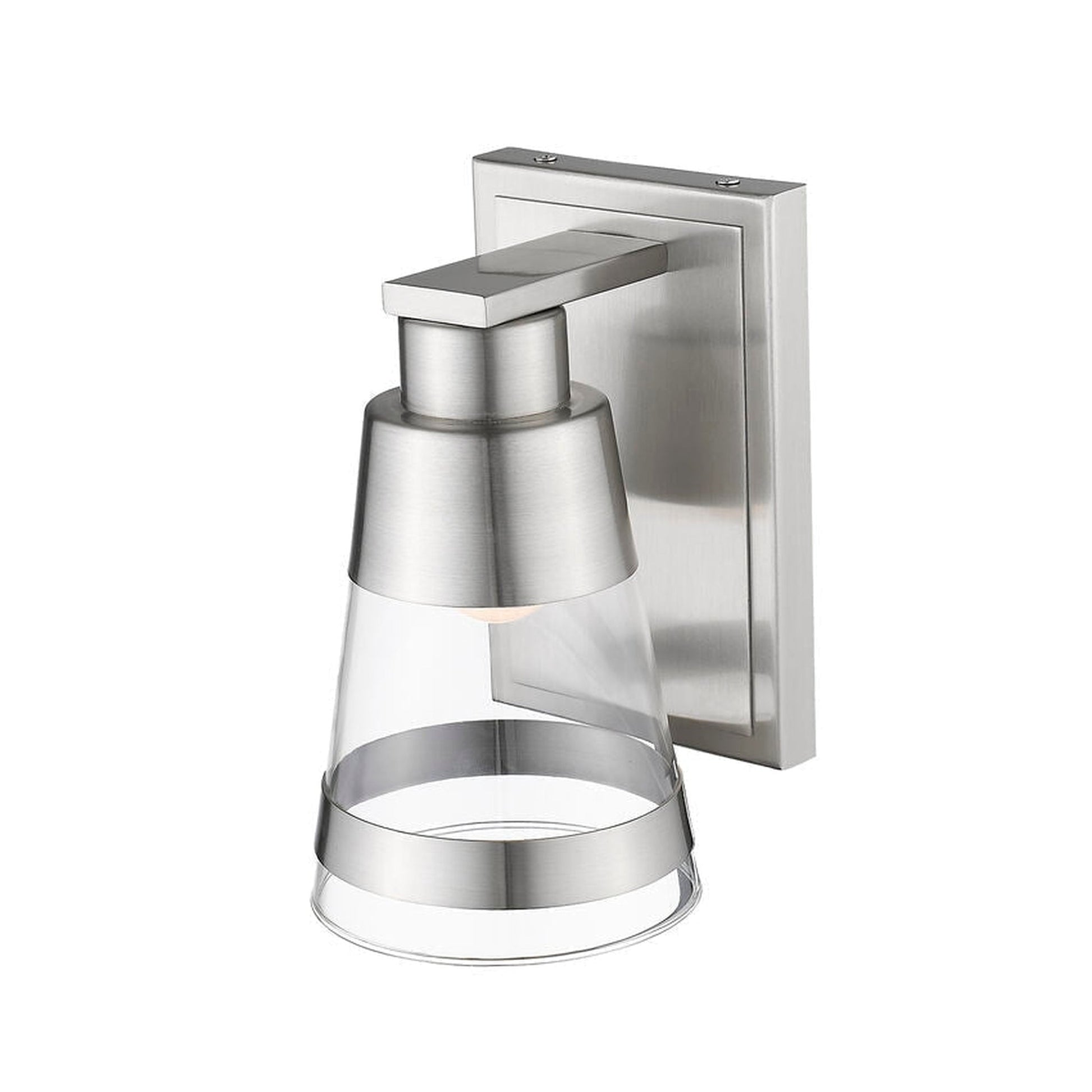 Z-Lite Ethos 5" 1-Light LED Brushed Nickel Wall Sconce With Clear Glass Shade