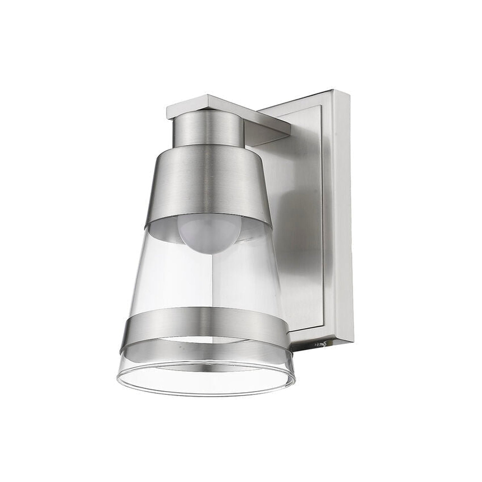 Z-Lite Ethos 5" 1-Light LED Brushed Nickel Wall Sconce With Clear Glass Shade