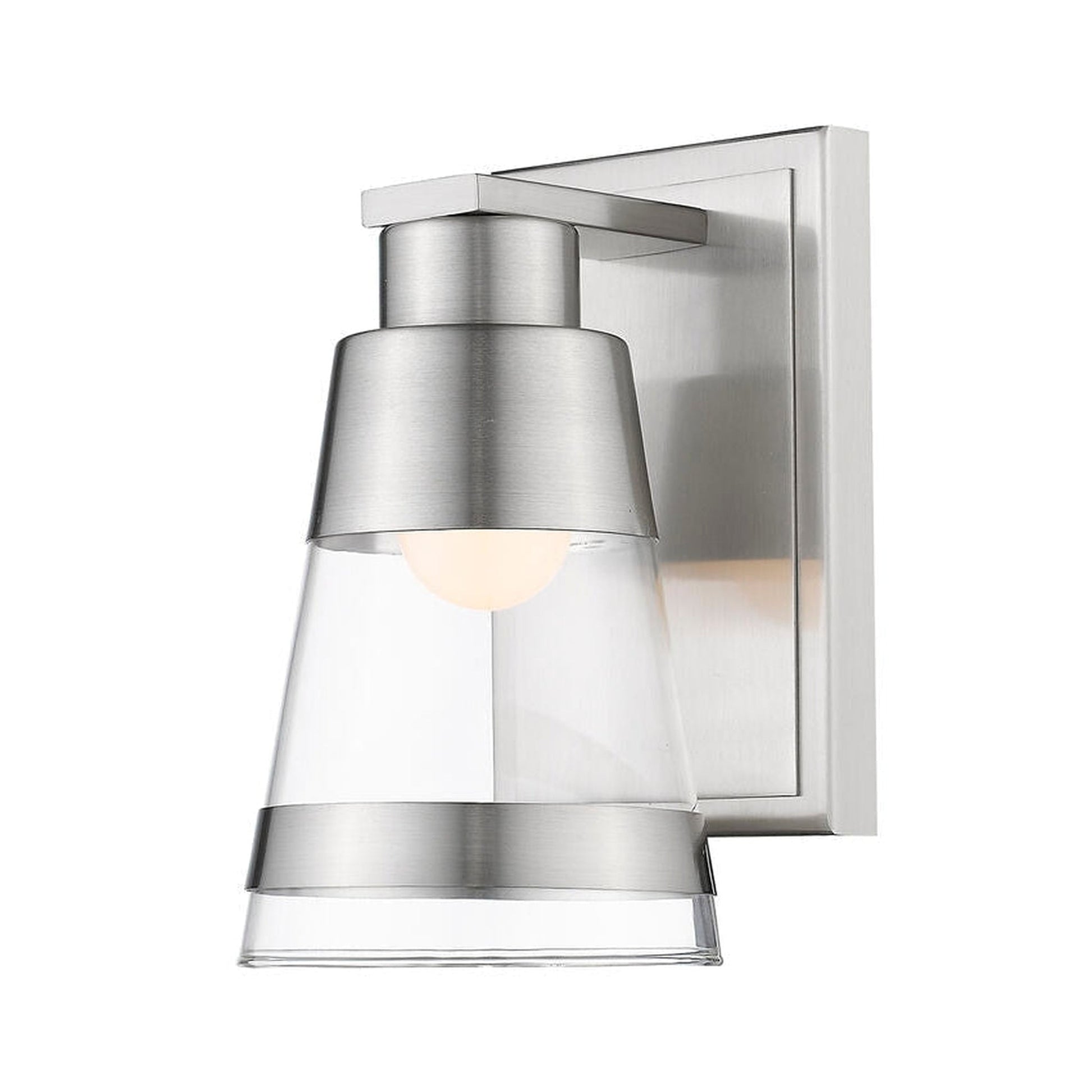 Z-Lite Ethos 5" 1-Light LED Brushed Nickel Wall Sconce With Clear Glass Shade