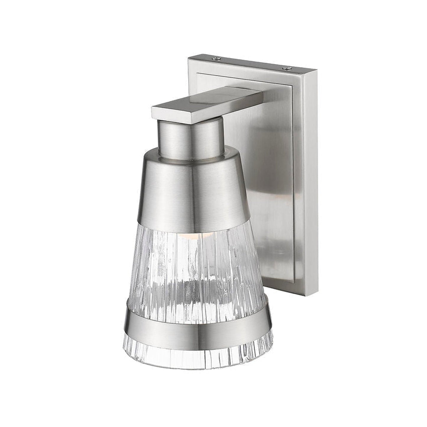 Z-Lite Ethos 5" 1-Light LED Chisel Glass Shade Wall Sconce With Brushed Nickel Frame Finish
