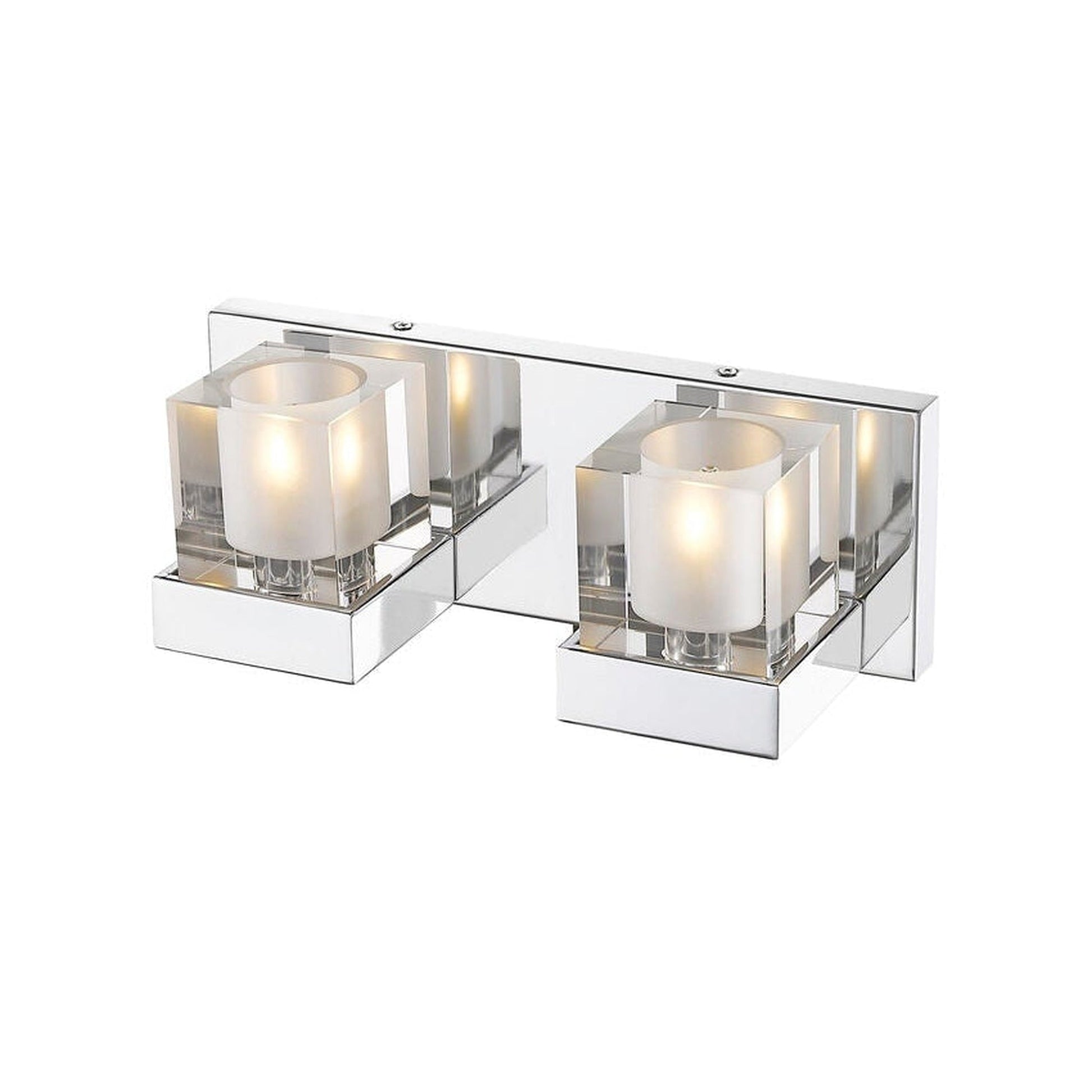 Z-Lite Fallon 12" 2-Light Chrome Vanity Light With Clear and Frosted Crystal Shade