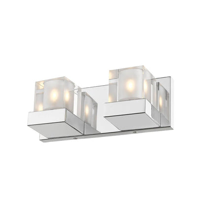 Z-Lite Fallon 12" 2-Light Chrome Vanity Light With Clear and Frosted Crystal Shade