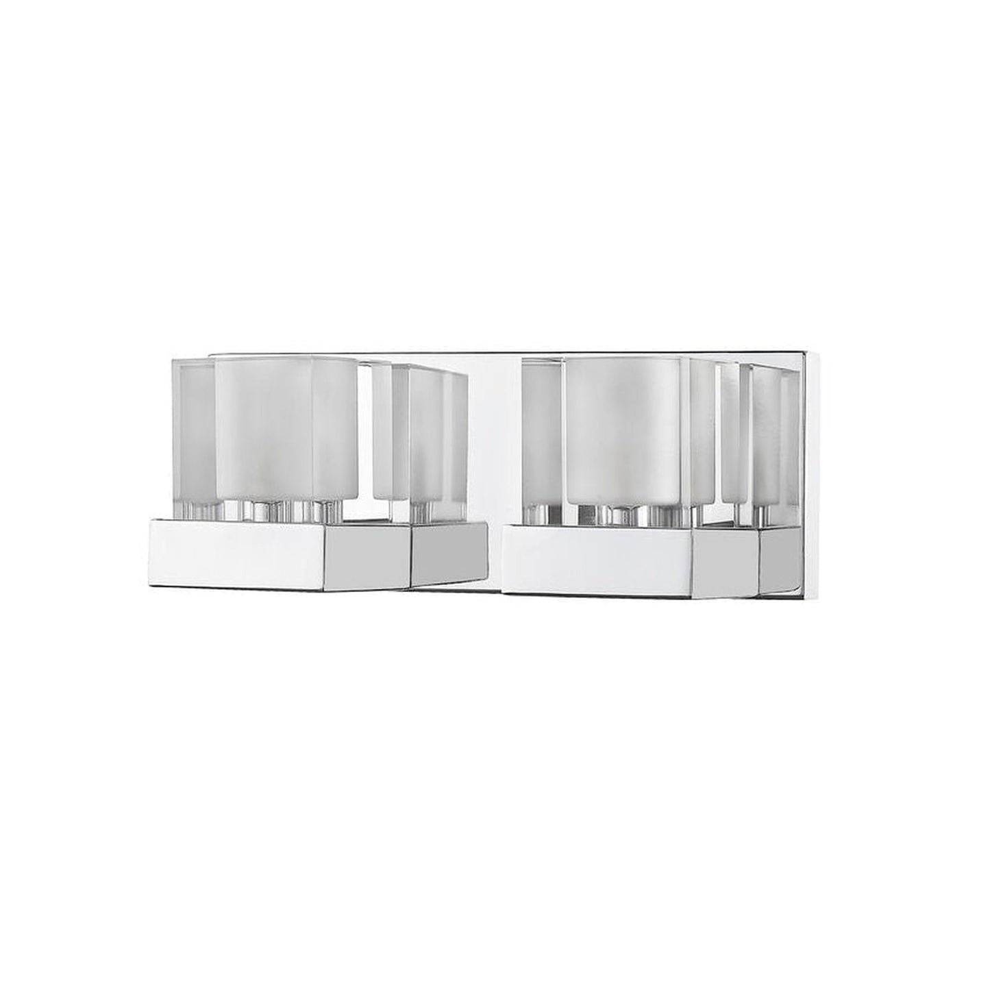 Z-Lite Fallon 12" 2-Light LED Chrome Vanity Light With Clear and Frosted Crystal Shade
