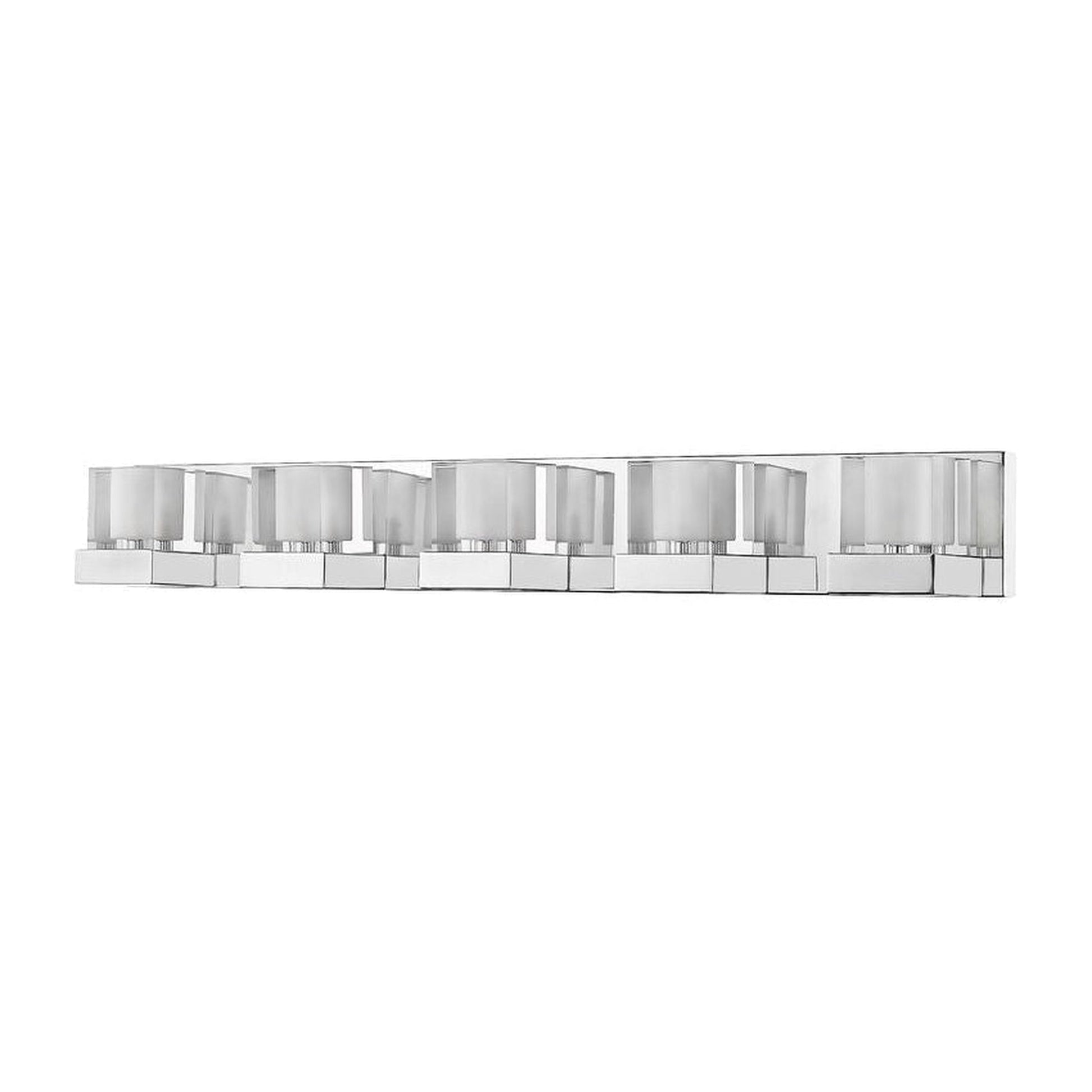 Z-Lite Fallon 34" 5-Light Chrome Vanity Light With Clear and Frosted Crystal Shade