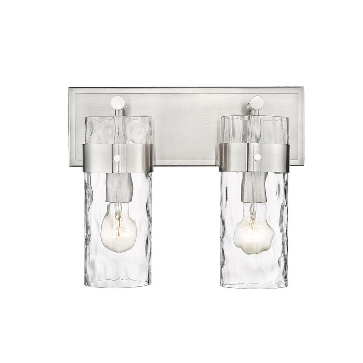 Z-Lite Fontaine 14" 2-Light Brushed Nickel Vanity Light With Clear Glass Shade