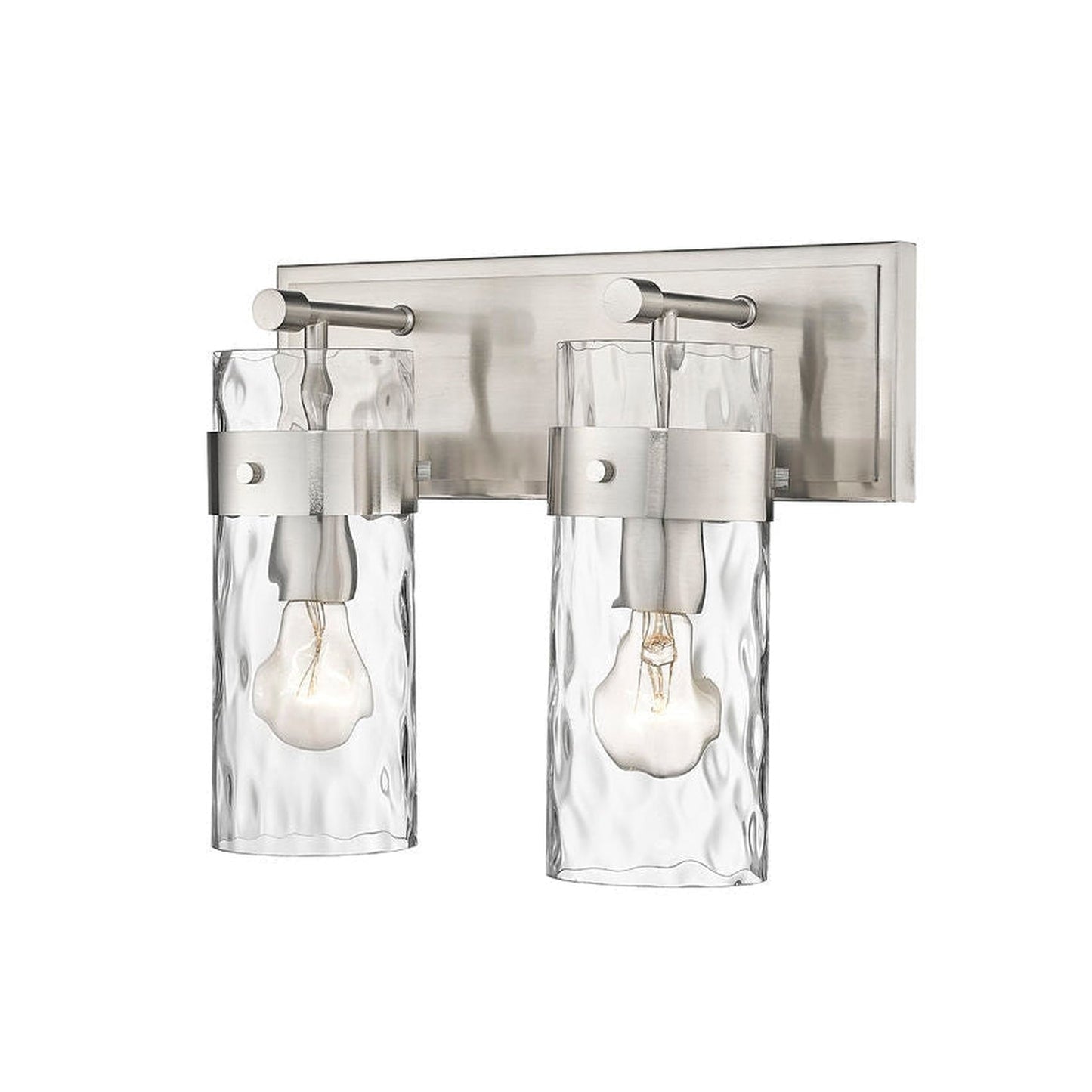 Z-Lite Fontaine 14" 2-Light Brushed Nickel Vanity Light With Clear Glass Shade