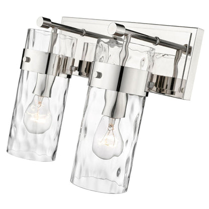 Z-Lite Fontaine 14" 2-Light Polished Nickel Vanity Light With Clear Glass Shade