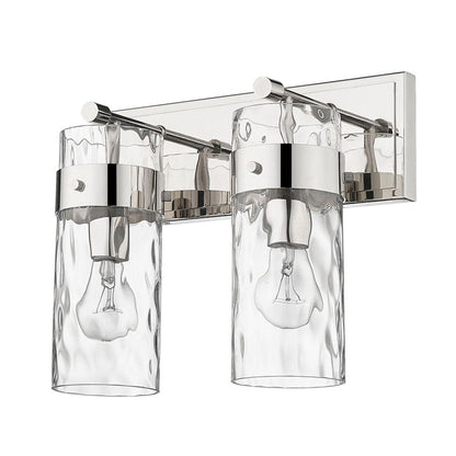 Z-Lite Fontaine 14" 2-Light Polished Nickel Vanity Light With Clear Glass Shade