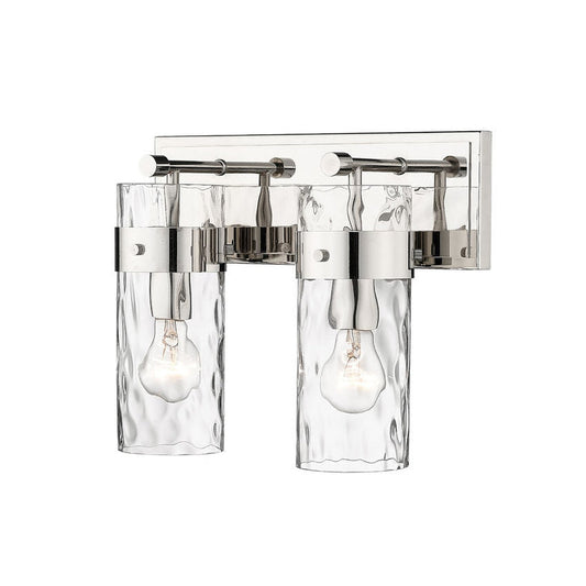 Z-Lite Fontaine 14" 2-Light Polished Nickel Vanity Light With Clear Glass Shade