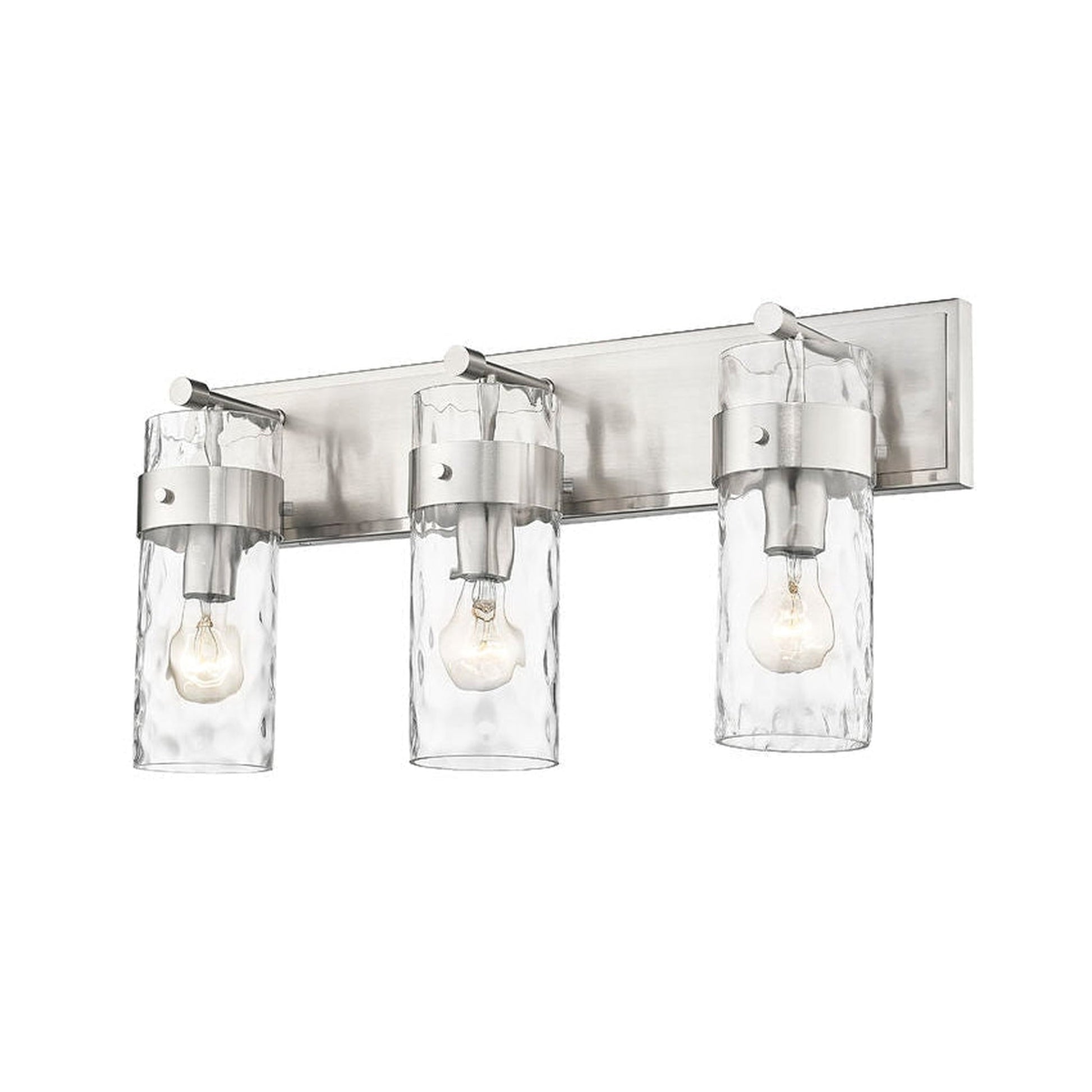 Z-Lite Fontaine 24" 3-Light Brushed Nickel Vanity Light With Clear Glass Shade
