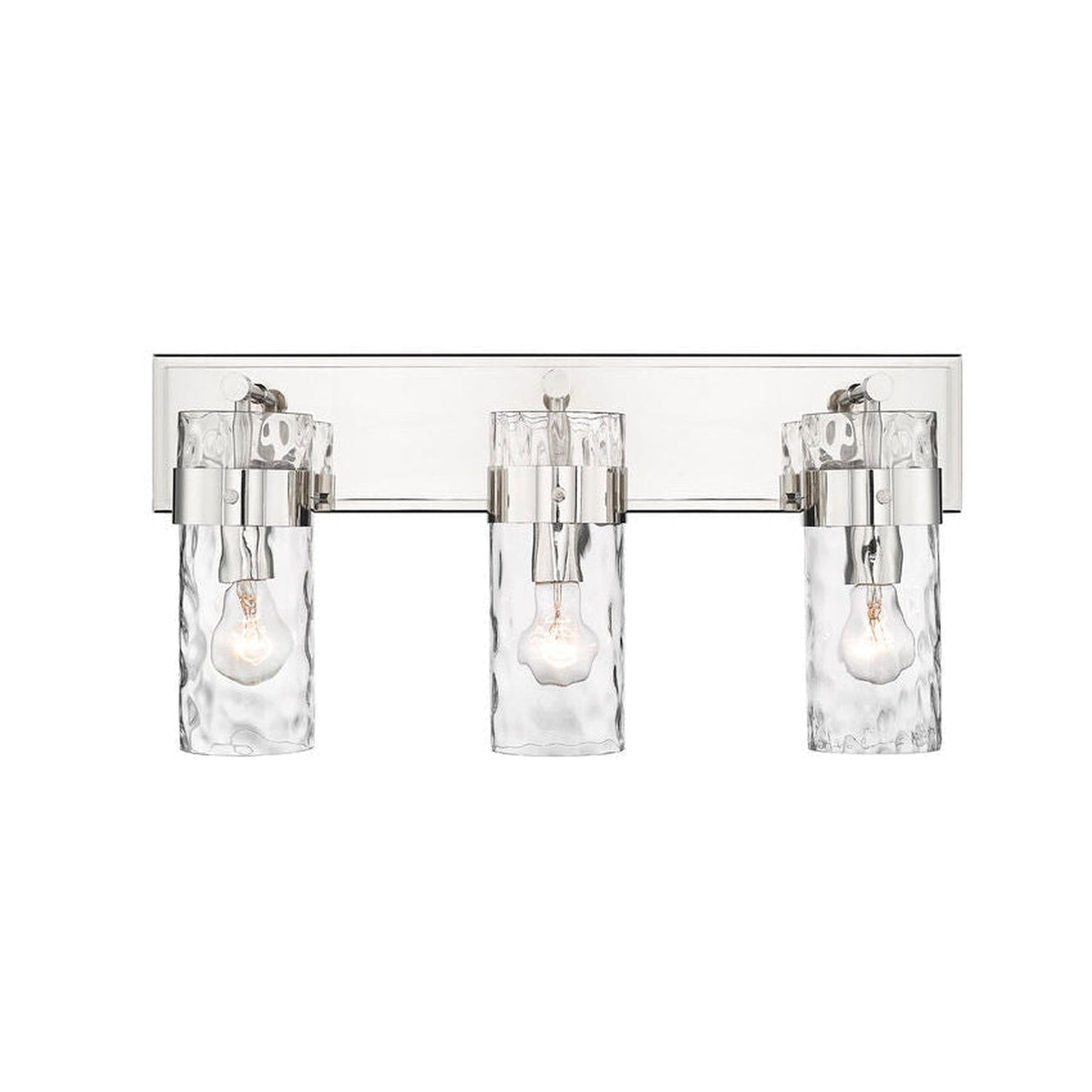 Z-Lite Fontaine 24" 3-Light Polished Nickel Vanity Light With Clear Glass Shade