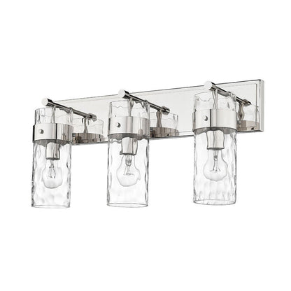 Z-Lite Fontaine 24" 3-Light Polished Nickel Vanity Light With Clear Glass Shade