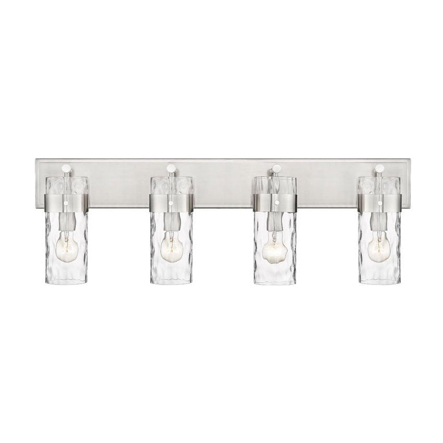 Z-Lite Fontaine 34" 4-Light Brushed Nickel Vanity Light With Clear Glass Shade