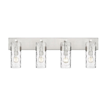 Z-Lite Fontaine 34" 4-Light Brushed Nickel Vanity Light With Clear Glass Shade
