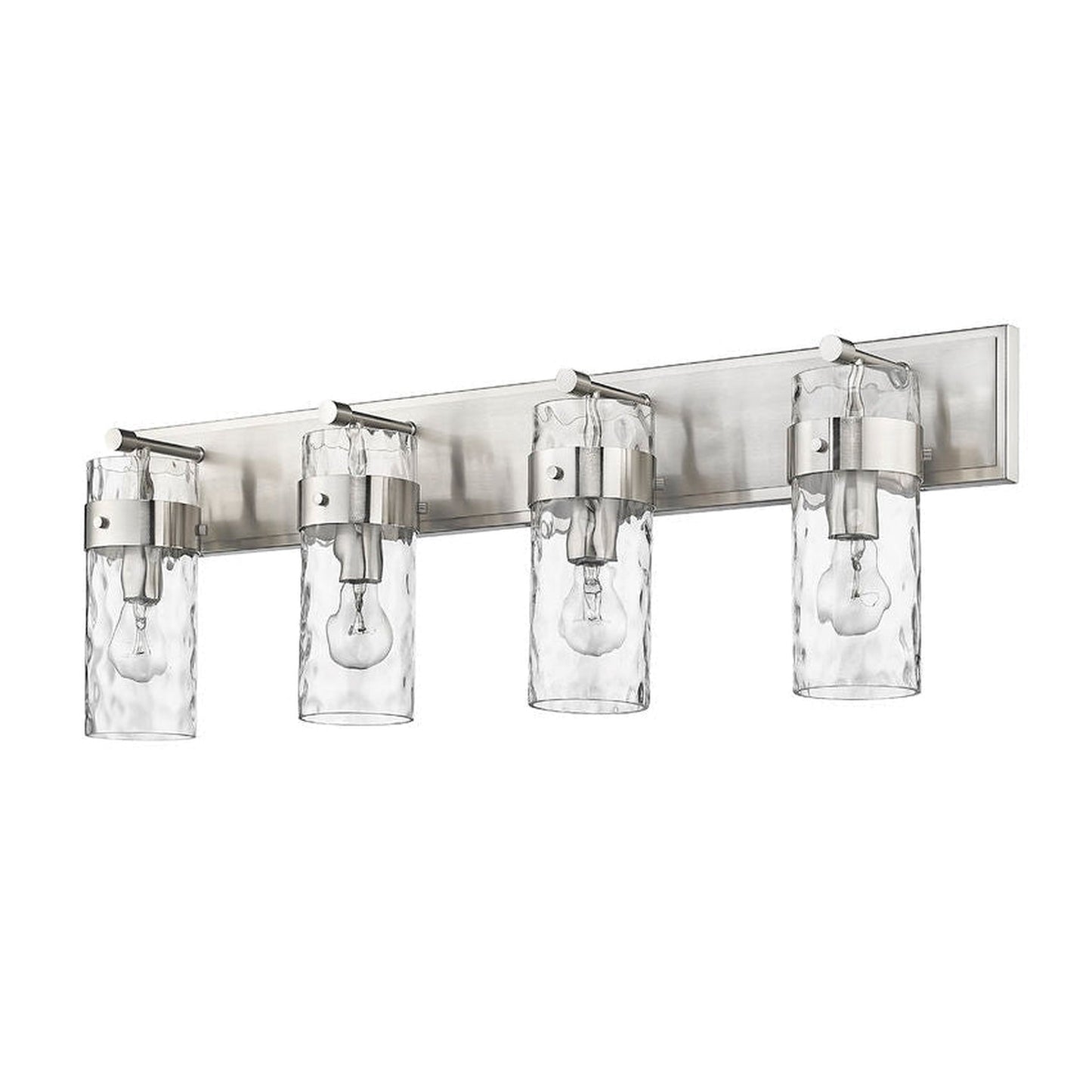Z-Lite Fontaine 34" 4-Light Brushed Nickel Vanity Light With Clear Glass Shade