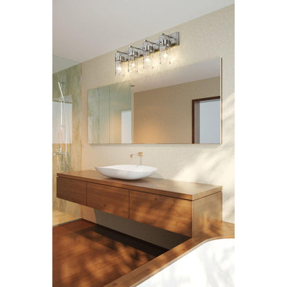 Z-Lite Fontaine 34" 4-Light Brushed Nickel Vanity Light With Clear Glass Shade