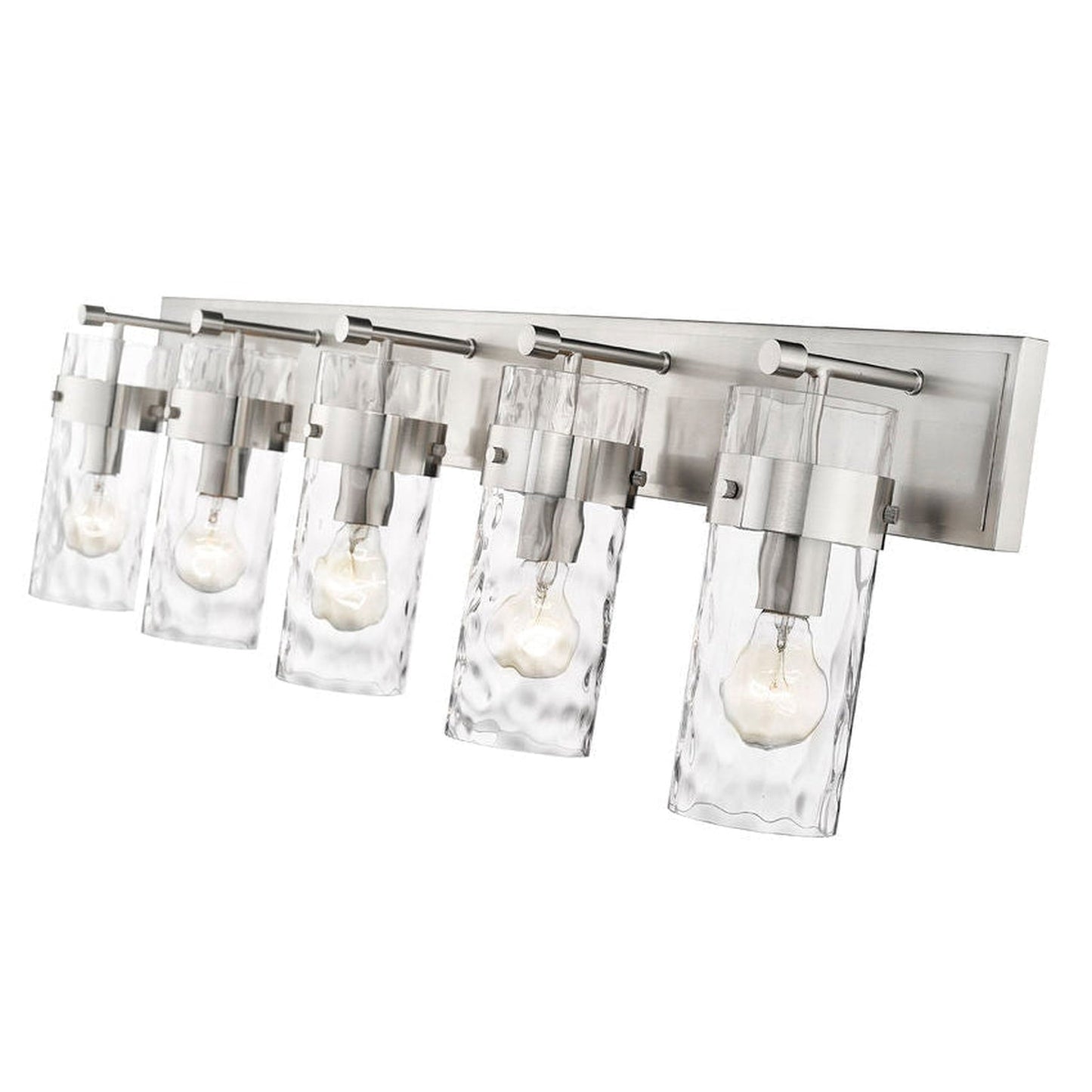 Z-Lite Fontaine 44" 5-Light Brushed Nickel Vanity Light With Clear Glass Shade