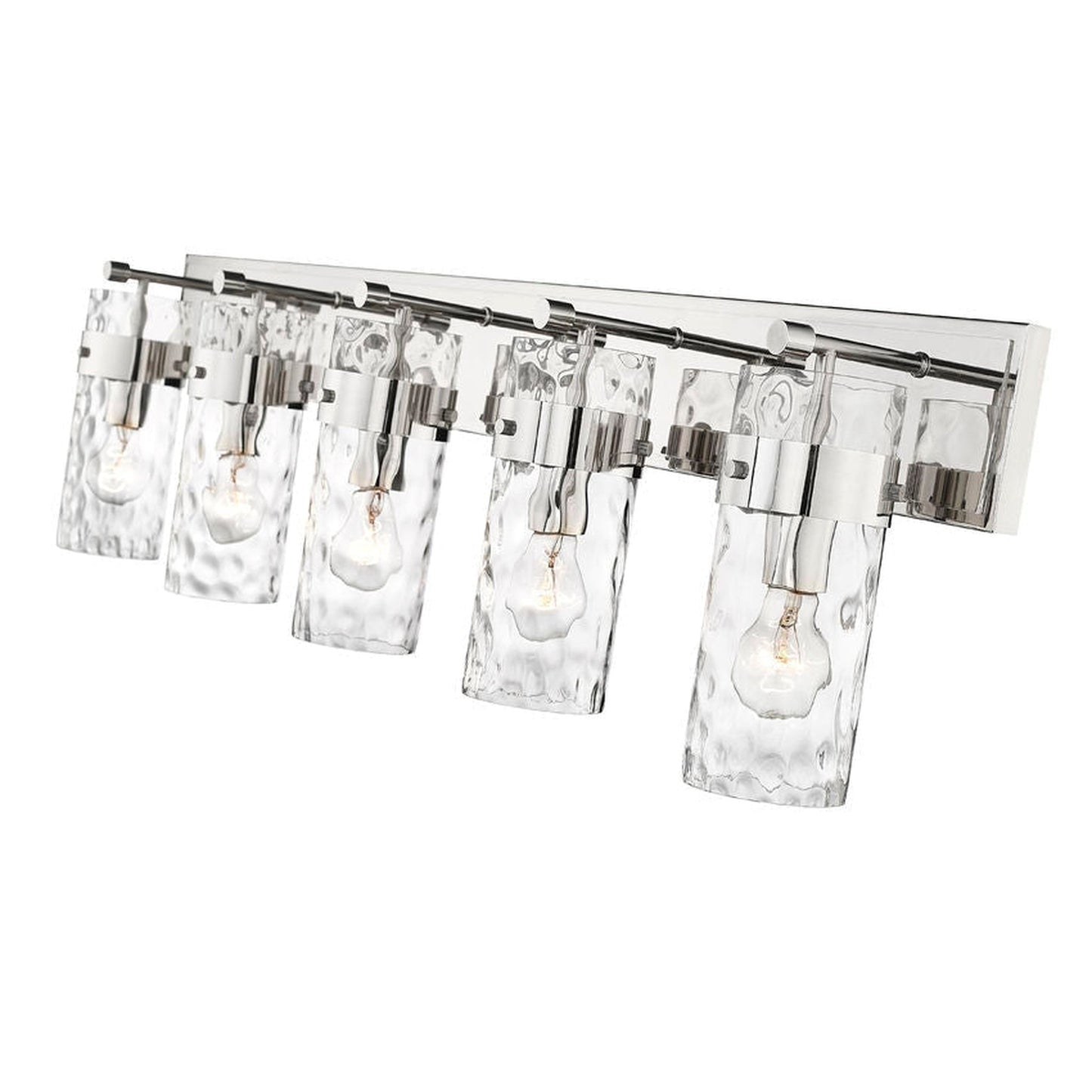 Z-Lite Fontaine 44" 5-Light Polished Nickel Vanity Light With Clear Glass Shade