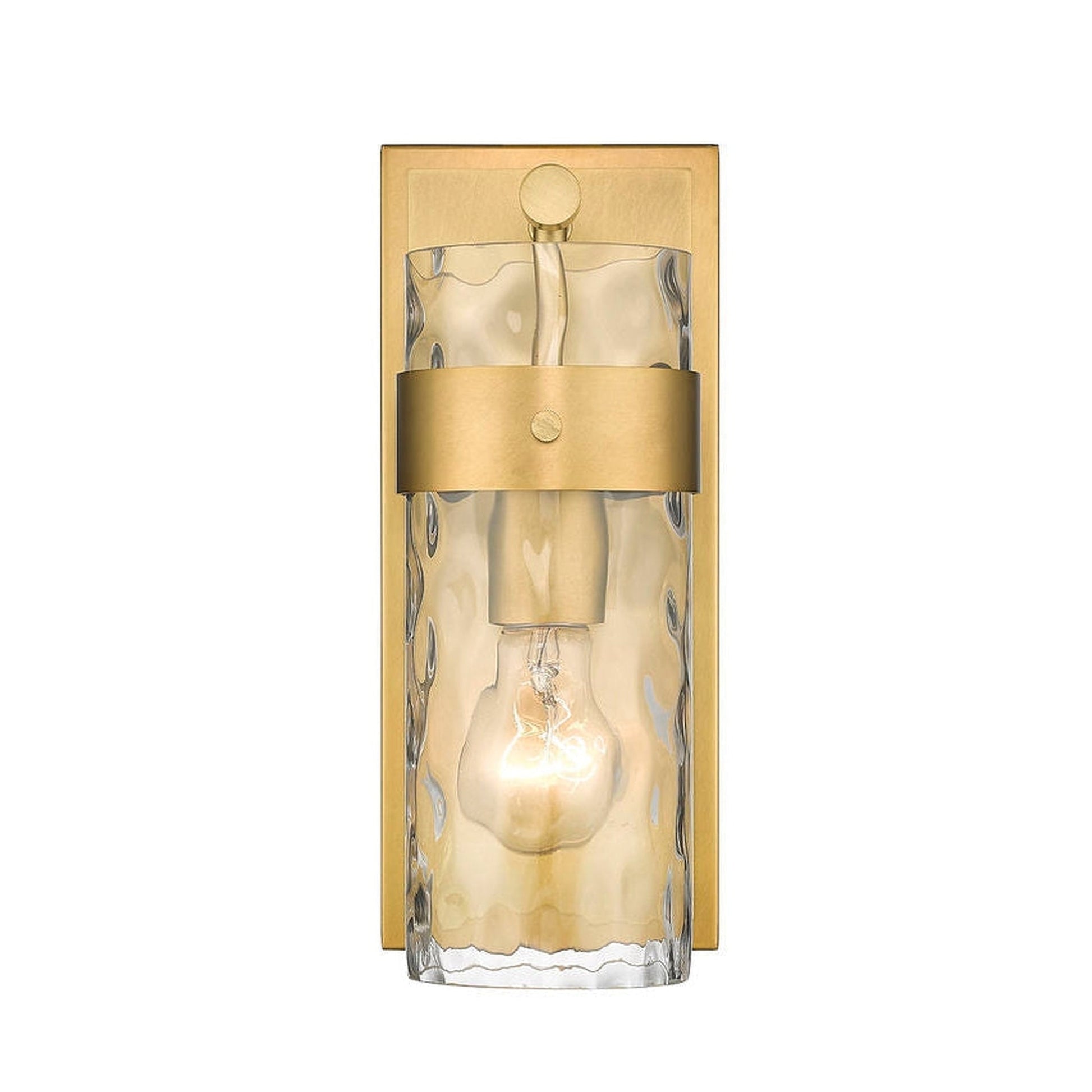 Z-Lite Fontaine 5" 1-Light Rubbed Brass Vanity Light With Clear Glass Shade