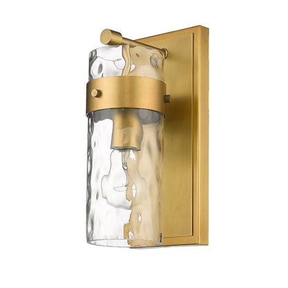 Z-Lite Fontaine 5" 1-Light Rubbed Brass Vanity Light With Clear Glass Shade