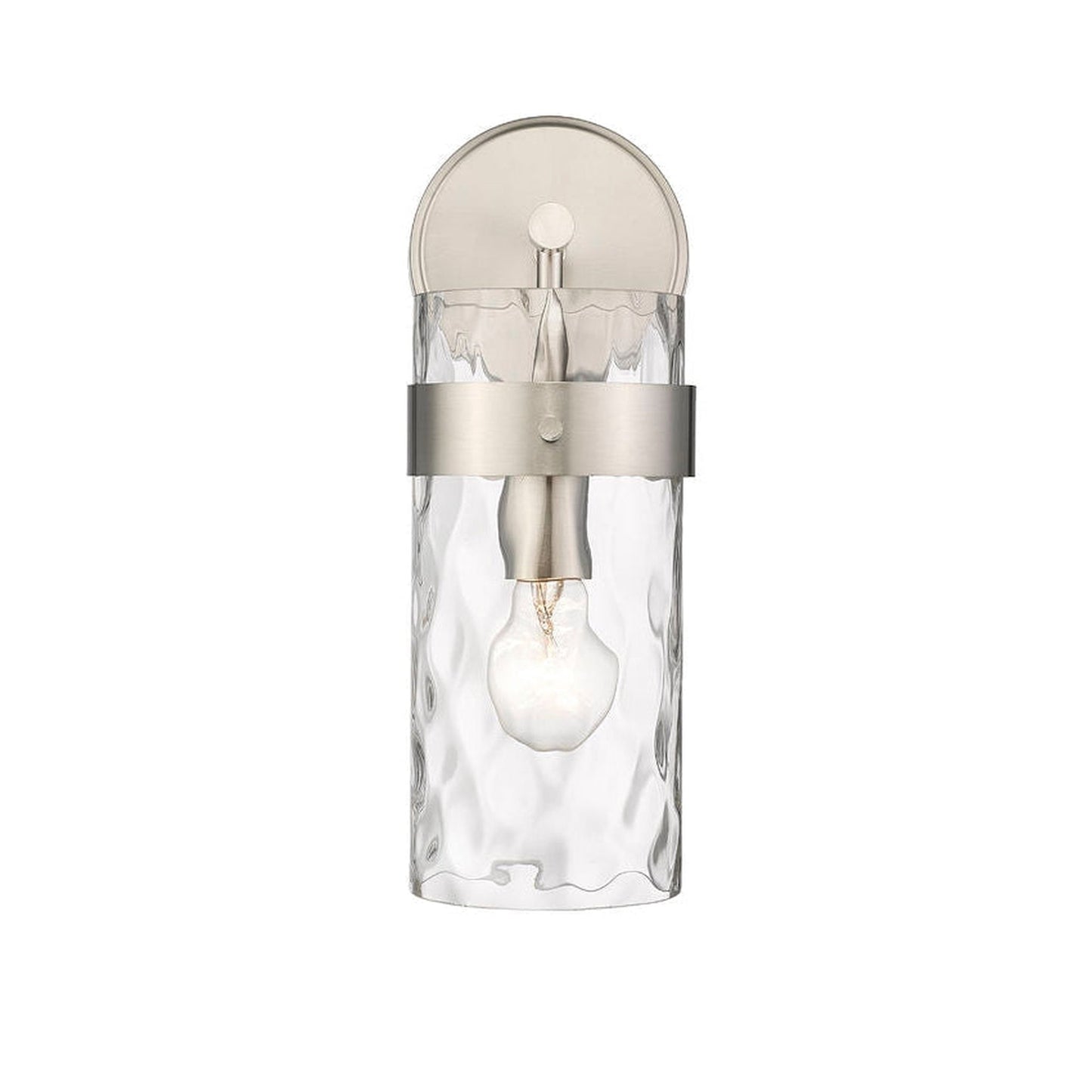 Z-Lite Fontaine 6" 1-Light Brushed Nickel Wall Sconce With Clear Glass Shade