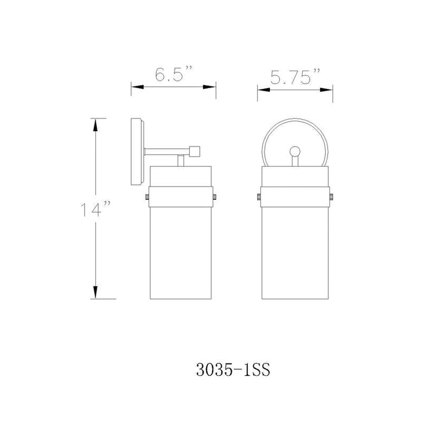 Z-Lite Fontaine 6" 1-Light Brushed Nickel Wall Sconce With Clear Glass Shade