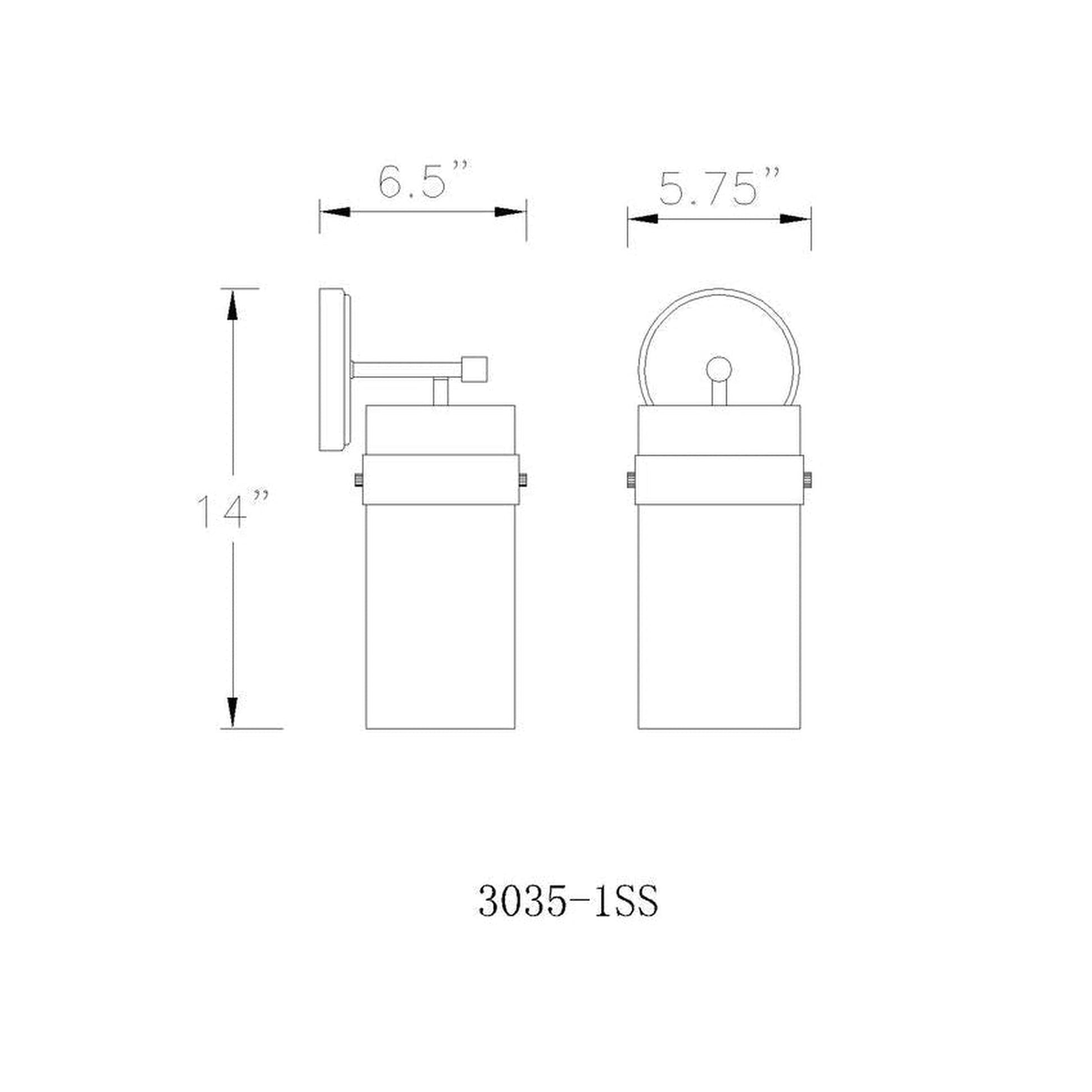 Z-Lite Fontaine 6" 1-Light Brushed Nickel Wall Sconce With Clear Glass Shade