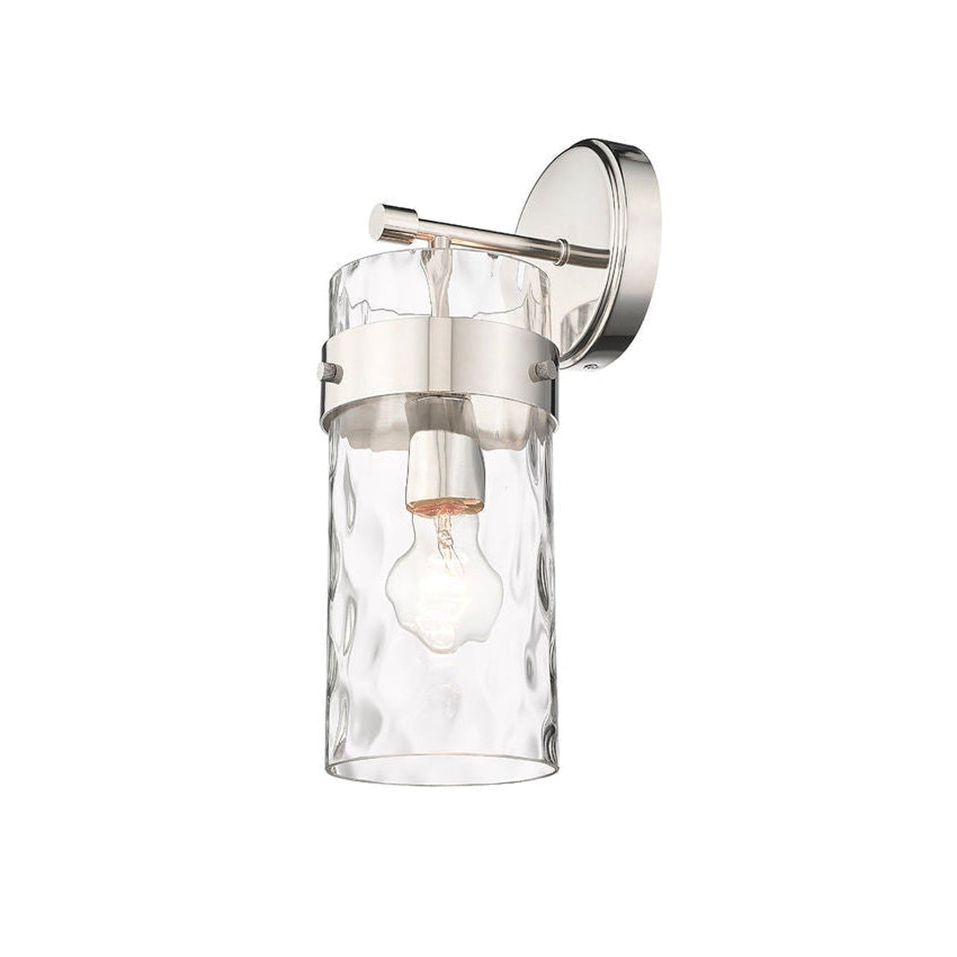 Z-Lite Fontaine 6" 1-Light Polished Nickel Wall Sconce With Clear Glass Shade