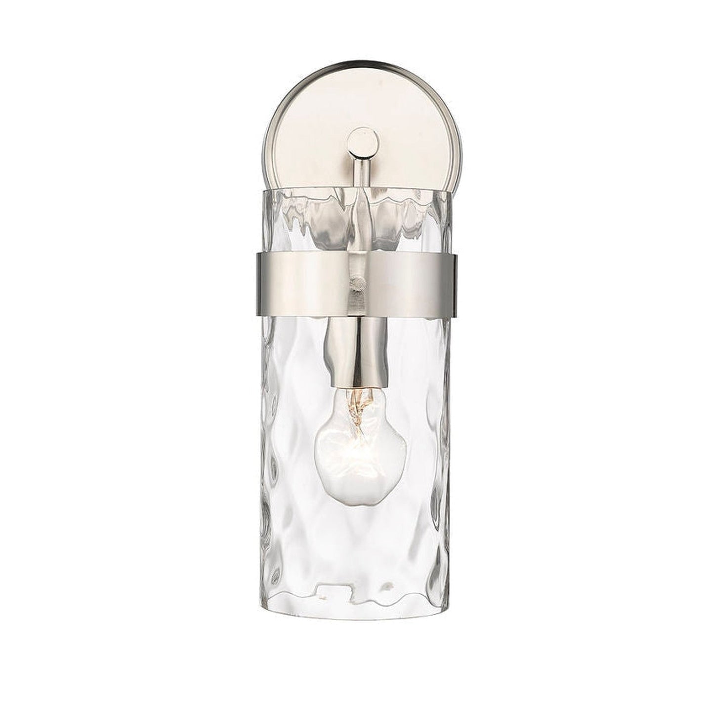 Z-Lite Fontaine 6" 1-Light Polished Nickel Wall Sconce With Clear Glass Shade