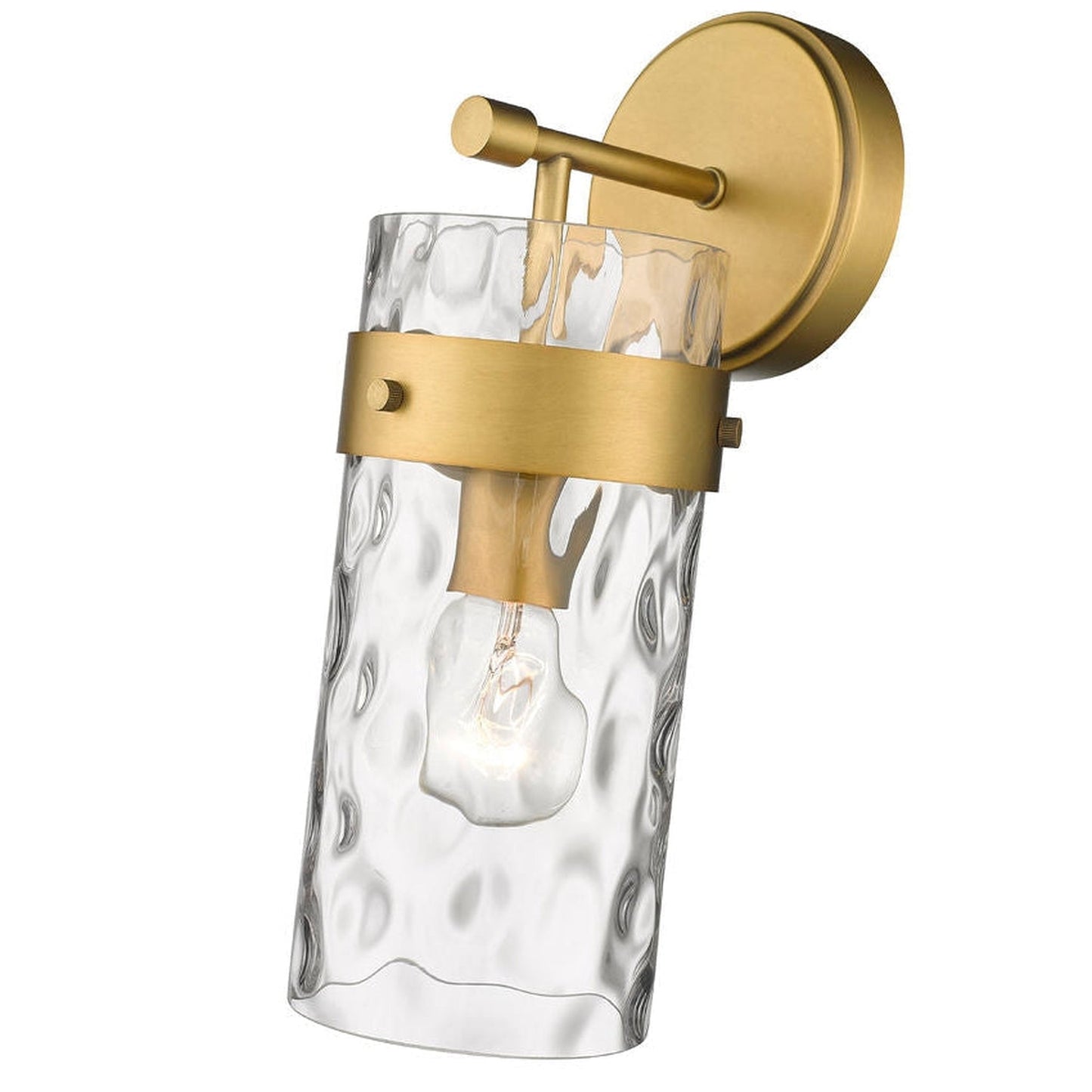 Z-Lite Fontaine 6" 1-Light Rubbed Brass Wall Sconce With Clear Glass Shade