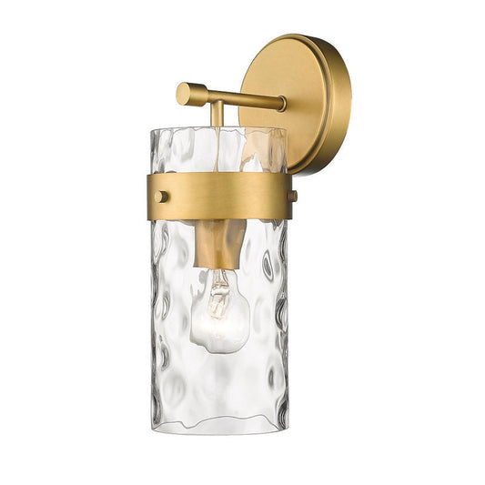 Z-Lite Fontaine 6" 1-Light Rubbed Brass Wall Sconce With Clear Glass Shade