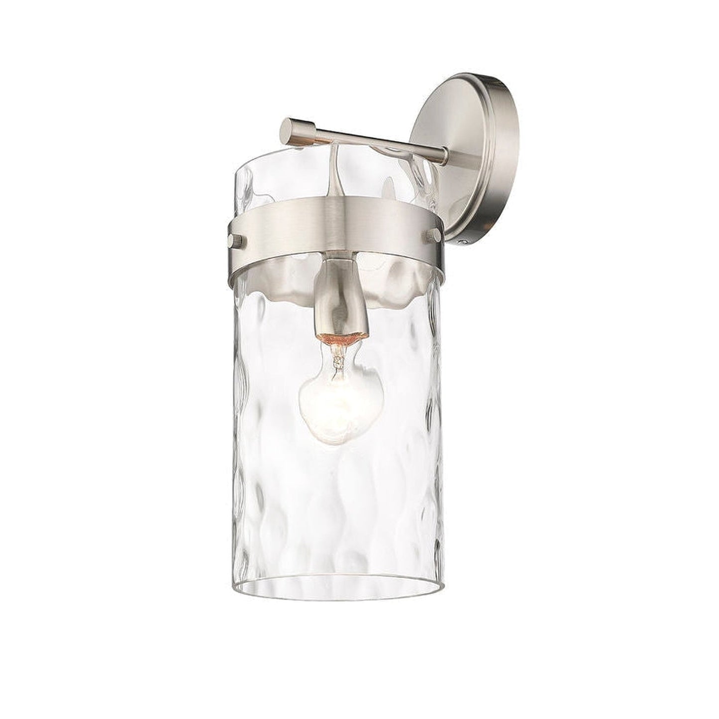 Z-Lite Fontaine 7" 1-Light Brushed Nickel Wall Sconce With Clear Glass Shade