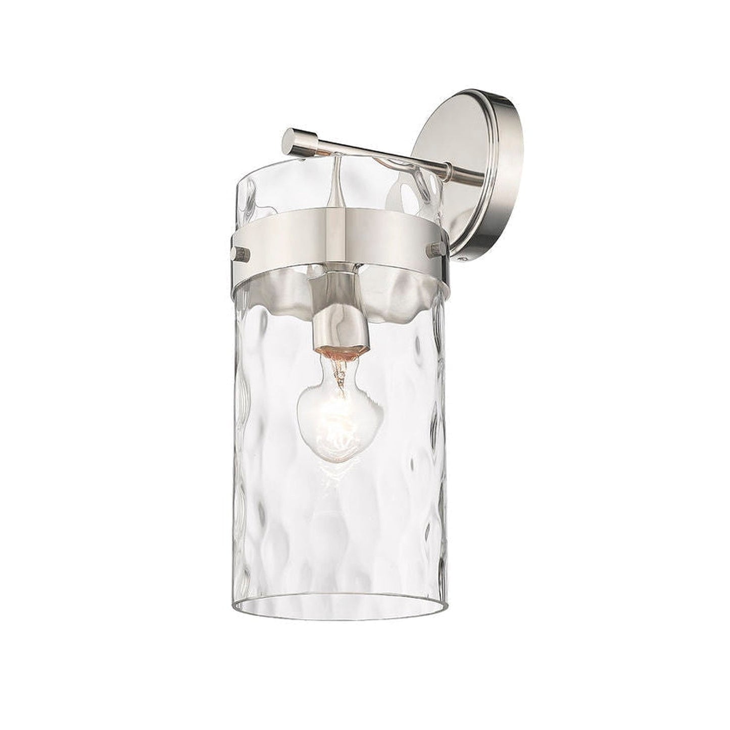 Z-Lite Fontaine 7" 1-Light Polished Nickel Wall Sconce With Clear Glass Shade