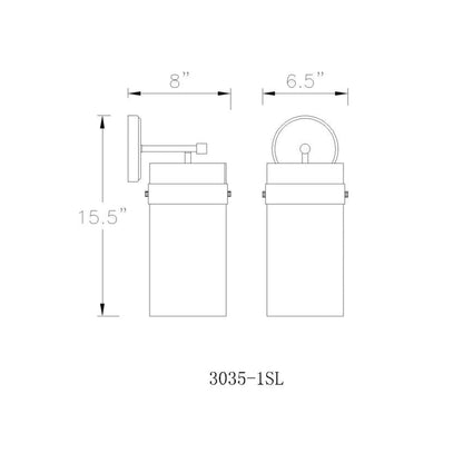 Z-Lite Fontaine 7" 1-Light Polished Nickel Wall Sconce With Clear Glass Shade