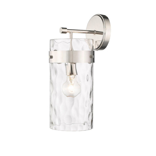 Z-Lite Fontaine 7" 1-Light Polished Nickel Wall Sconce With Clear Glass Shade