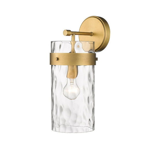 Z-Lite Fontaine 7" 1-Light Rubbed Brass Wall Sconce With Clear Glass Shade