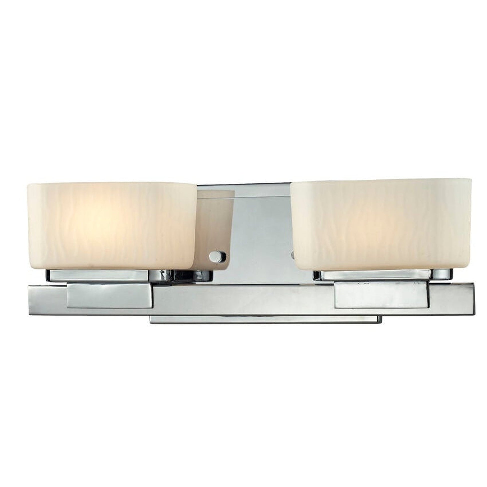 Z-Lite Gaia 15" 2-Light LED Chrome Vanity Light With Matte Opal Glass Shade