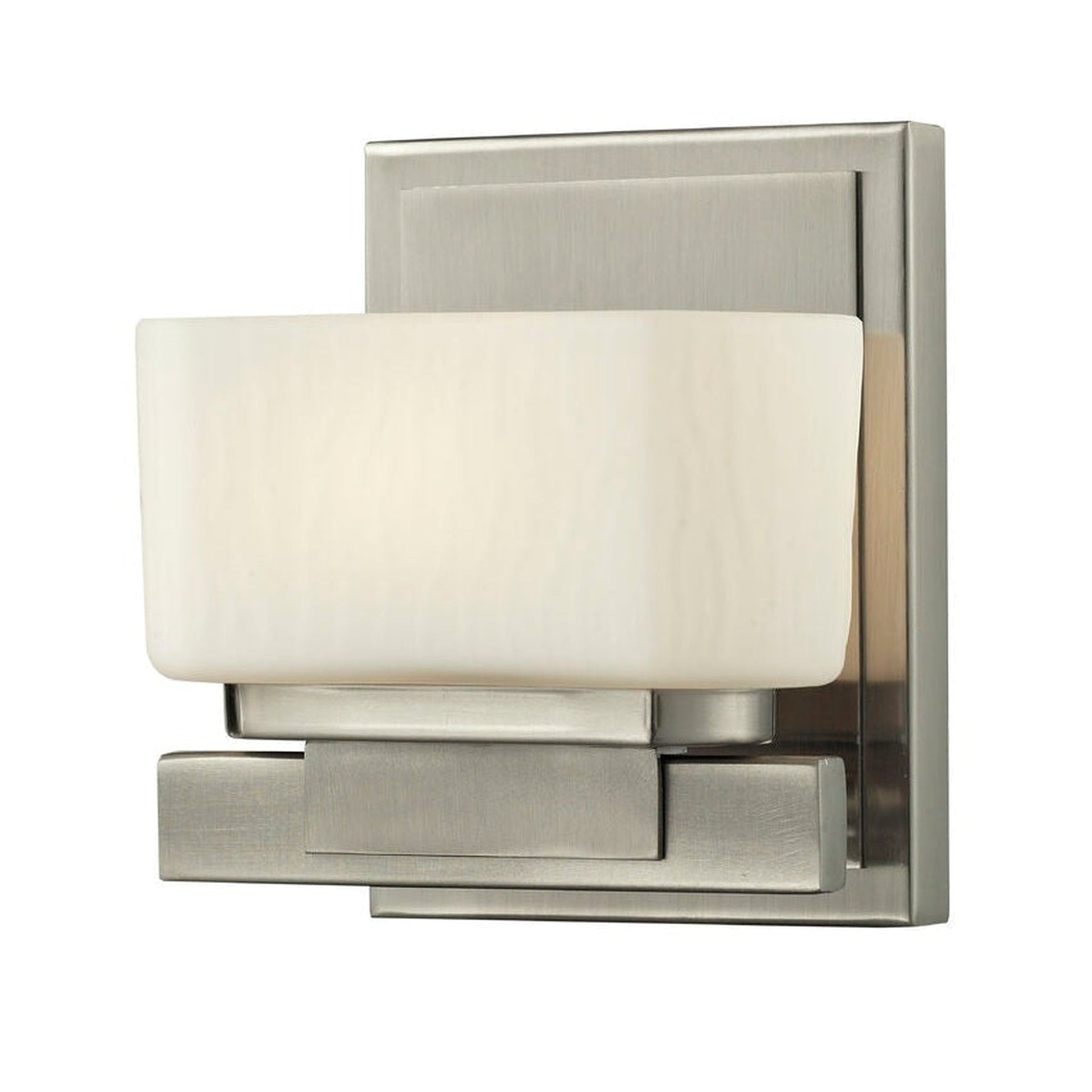 Z-Lite Gaia 6" 1-Light LED Brushed Nickel Vanity Light With Matte Opal Glass Shade